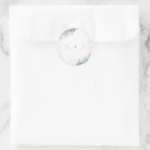 Blush roze Waterverf Geometrische botanische bruil Ronde Sticker (Tas)