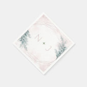 Blush roze Waterverf Geometrische botanische bruil Servet (Hoek)