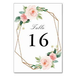 Blush roze waterverf geometrische bruiloft kaart