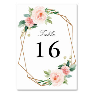 Blush roze waterverf geometrische bruiloft kaart