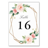 Blush roze waterverf geometrische bruiloft kaart (Achterkant)