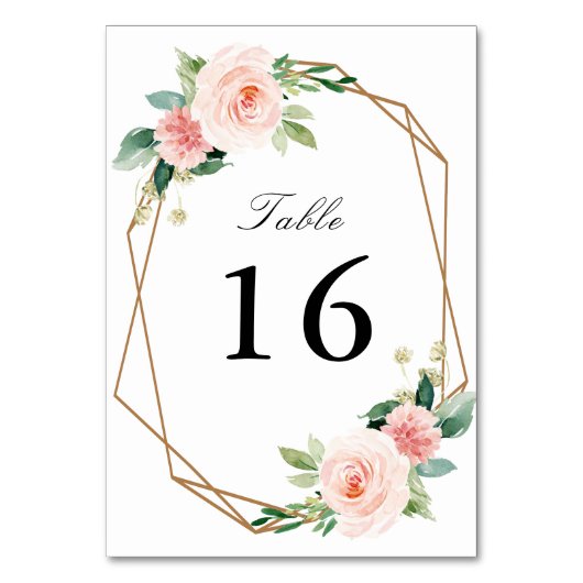 Blush roze waterverf geometrische bruiloft kaart (Voorkant)