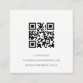 Blush roze Waterverf Gold Circle Floral QR Code Vierkante Visitekaartje (Achterkant)