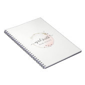 Blush Roze Waterverf Gold Circle Floral Wreator Notitieboek (Rechterzijde)
