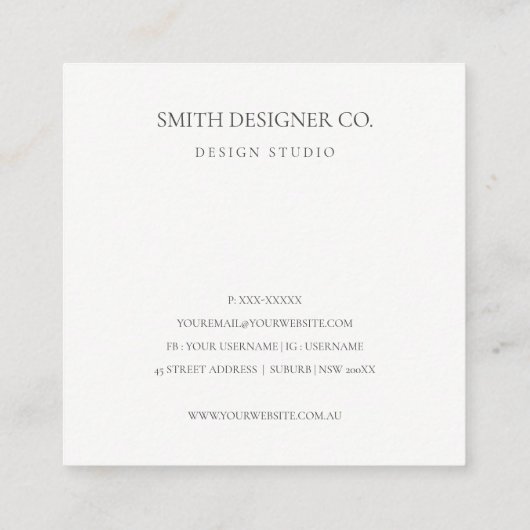 Blush Roze Waterverf Gold Circle Floral Wreator Vierkante Visitekaartje (Achterkant)