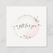 Blush roze Waterverf Gold Cirkel Cadeaubon Vierkante Visitekaartje (Voorkant)