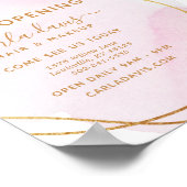 Blush roze Waterverf Gold Cirkel Salon opnieuw ope Poster (Hoek)