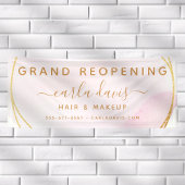 Blush roze Waterverf Gold Cirkel Salon opnieuw ope Spandoek