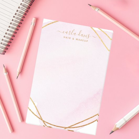 Blush Roze Waterverf Gold Cirkel Salon Post-it® Notes