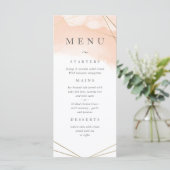 Blush roze Waterverf & Gold Geometric Lijst Menu (Staand voorkant)