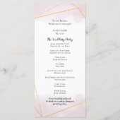 Blush Roze Waterverf Goud Geometrische Lijnen Brui Programmakaart (Achterkant)