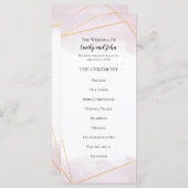 Blush Roze Waterverf Goud Geometrische Lijnen Brui Programmakaart (Voorkant / Achterkant)