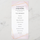 Blush Roze Waterverf Goud Geometrische Lijnen Brui Programmakaart (Voorkant)