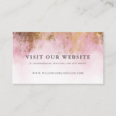 Blush Roze Waterverf Gouden Bruiloft Website Informatiekaartje (Voorkant)