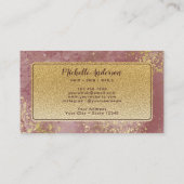 Blush Roze Waterverf Gouden Folie Visitekaartje (Achterkant)