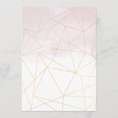 Blush Roze Waterverf Gouden Geometrische Bruiloft Menu (Achterkant)