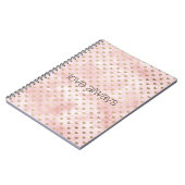 Blush roze Waterverf gouden harten Notitieboek (Linkerzijde)