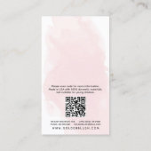 Blush Roze Waterverf Gouden Oorbel Sieraden Displa Visitekaartje (Achterkant)