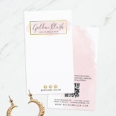 Blush Roze Waterverf Gouden Oorbel Sieraden Displa Visitekaartje