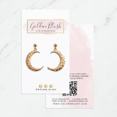 Blush Roze Waterverf Gouden Oorbel Sieraden Displa Visitekaartje