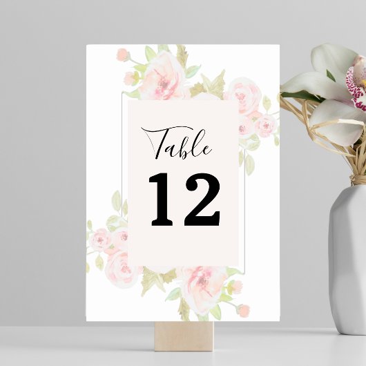 Blush Roze Waterverf Grieks Kaart