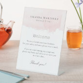 Blush Roze Waterverf Hair Make-up Salon Welkom Reclamebord Met Voetstuk (Insitu)