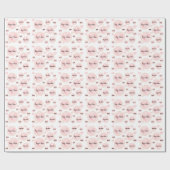 Blush roze Waterverf hart Cadeaupapier (Vlak)