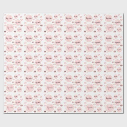 Blush roze Waterverf hart Cadeaupapier (Vlak)
