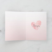 Blush roze Waterverf hart Kaart (Binnen)
