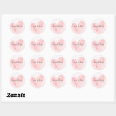Blush roze Waterverf hart Ronde Sticker (Vel)