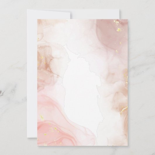 Blush Roze Waterverf Hart Script Vrijgezellenfeest Kaart (Achterkant)