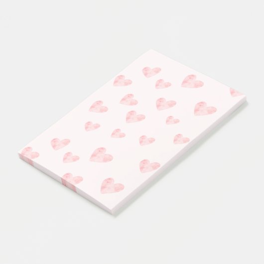 Blush roze Waterverf harten Post-it® Notes (Schuin)