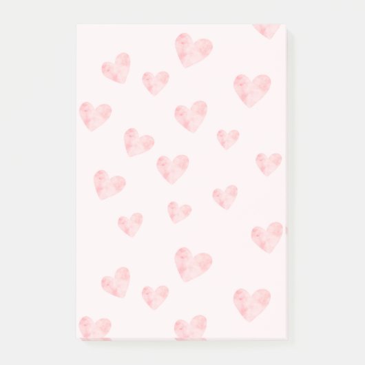 Blush roze Waterverf harten Post-it® Notes (Voorkant)