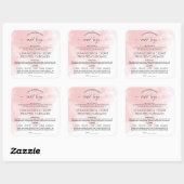 Blush Roze Waterverf Home Bakkerij Voedsel Ingredi Vierkante Sticker (Vel)