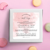 Blush Roze Waterverf Home Bakkerij Voedsel Ingredi Vierkante Sticker