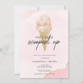 Blush Roze Waterverf Ice Cream Vrijgezellenfeest Kaart (Voorkant)