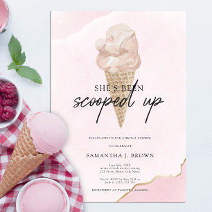 Blush Roze Waterverf Ice Cream Vrijgezellenfeest Kaart