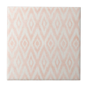 Blush roze Waterverf Ikat Geometric Painted Print Tegeltje