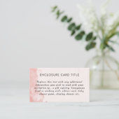  Blush Roze Waterverf inktwas textuur DIY Informatiekaartje (Staand voorkant)