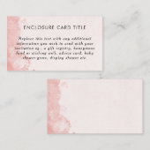  Blush Roze Waterverf inktwas textuur DIY Informatiekaartje (Voorkant / Achterkant)