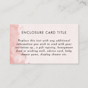 Blush Roze Waterverf inktwas textuur DIY Informatiekaartje