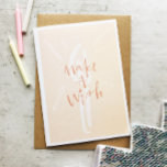 Blush roze Waterverf kaars Maak een fijne dag Kaart<br><div class="desc">Maak hun dag met dit donkere wenskaart 'Maak een wens'. Pas de achtergrondkleur op de voor- en binnenkleur aan door "Aanpassen" te kiezen en de pagina's te selecteren die u wilt bewerken.</div>