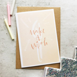 Blush roze Waterverf kaars Maak een fijne dag Kaart