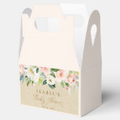 Blush Roze Waterverf & Kraft rustiek groen Baby Bedankdoosjes (Geopend)