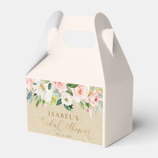 Blush Roze Waterverf & Kraft Rustiek Vrijgezellenf Bedankdoosjes (Voorkant Zijde)