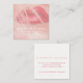 Blush roze waterverf lip productverdeler vierkante visitekaartje (Voorkant / Achterkant)
