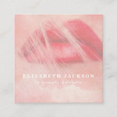 Blush roze waterverf lip productverdeler vierkante visitekaartje (Voorkant)