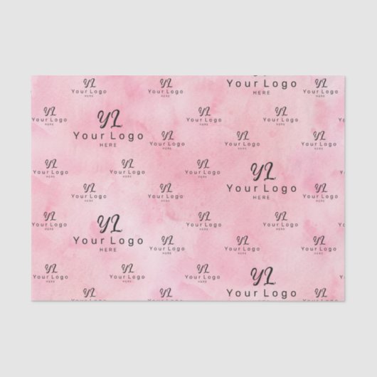 Blush Roze Waterverf Logo Business Packaging Tiss Tissuepapier (Voorkant)