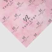 Blush Roze Waterverf Logo Business Packaging Tiss Tissuepapier (Detail)