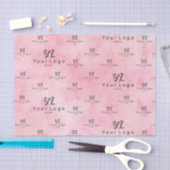 Blush Roze Waterverf Logo Business Packaging Tiss Tissuepapier (Craft)